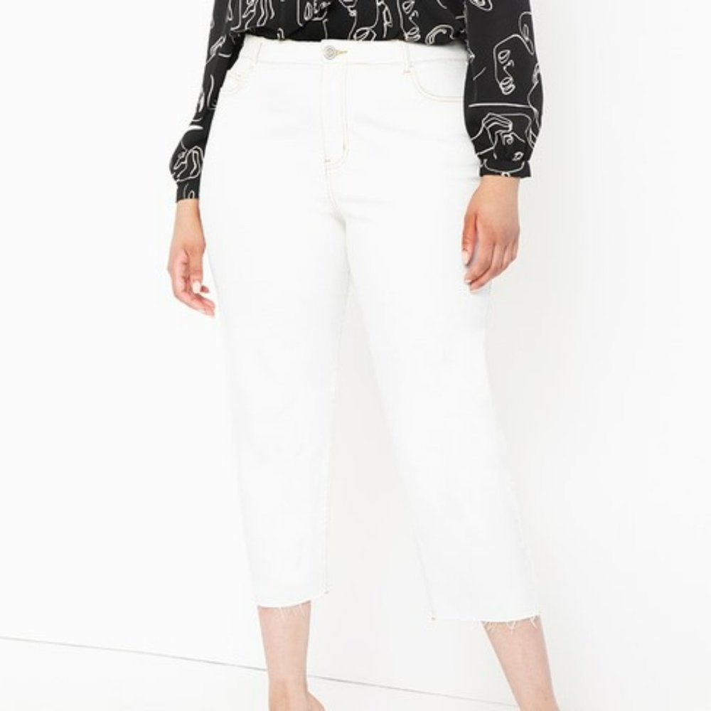 Eloquii white cutoff jeans sz 20